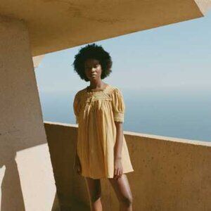 Doen Navan Mini Dress in Golden Wheat Size XL